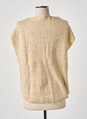 Pull tissage chiné sans manche beige ESPRIT femme