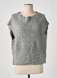 Pull tissage chiné sans manche gris ESPRIT femme