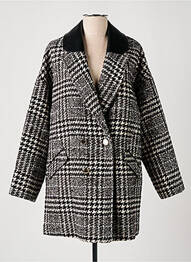 Manteau long coupe droite sans capuche noir MORGAN femme