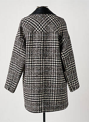 Manteau long coupe droite sans capuche noir MORGAN femme