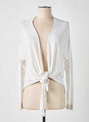 Gilet cache-cœur stretch blanc EVA KAYAN femme