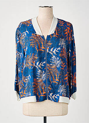 Blouson effet matière satinée bleu EVA KAYAN femme