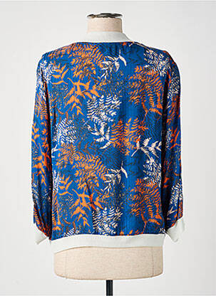 Blouson effet matière satinée bleu EVA KAYAN femme