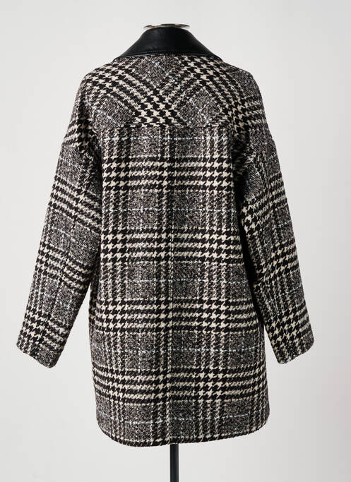Manteau long coupe droite sans capuche noir MORGAN femme