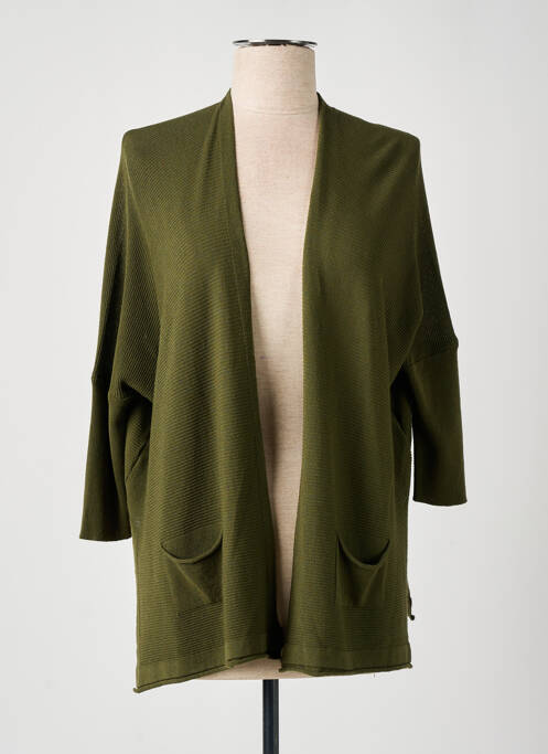 Gilet manches longues stretch vert LA FEE MARABOUTEE femme