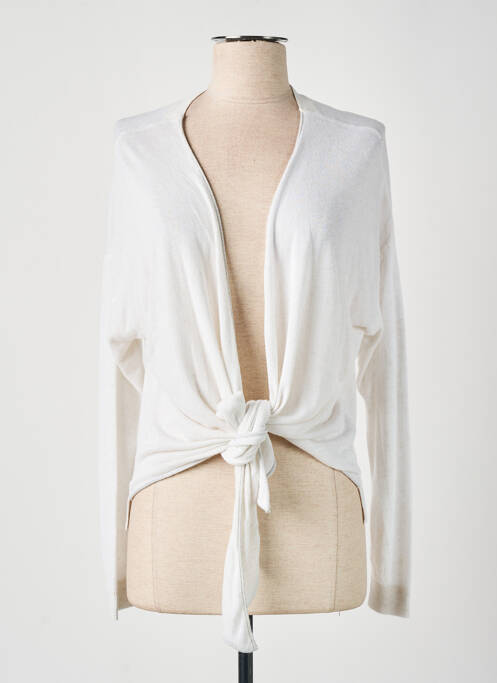 Gilet cache-cœur stretch blanc EVA KAYAN femme
