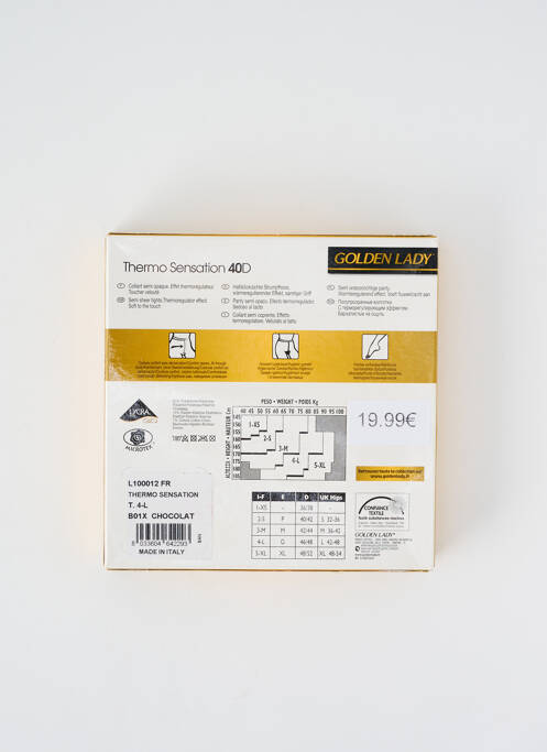 Collants marron GOLDEN LADY pour femme