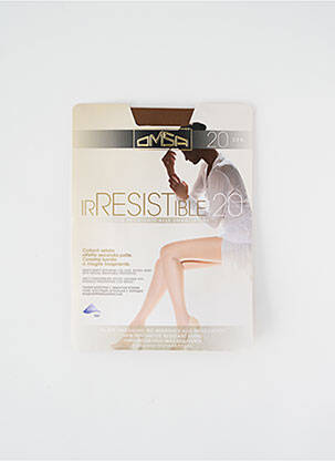 Collants tissage transparent marron OMSA femme