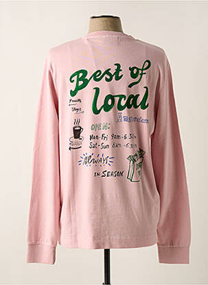 Sweat-shirt stretch manches longues rose MAISON SCOTCH homme