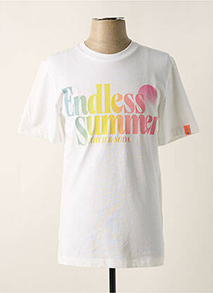 T-shirt stretch manches courtes blanc MAISON SCOTCH homme