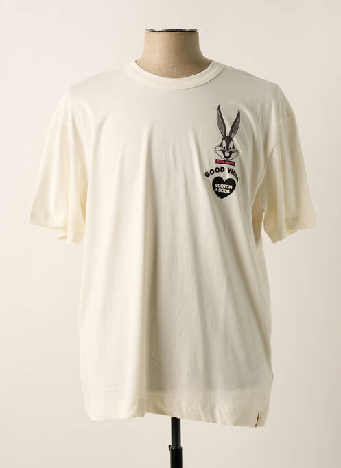 T-shirt beige MAISON SCOTCH pour homme