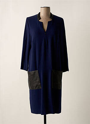 Robe mi-longue coupe fluide manches longues bleu GERARD DAREL femme