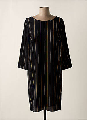 Robe mi-longue coupe fluide manches longues noir LA FEE MARABOUTEE femme
