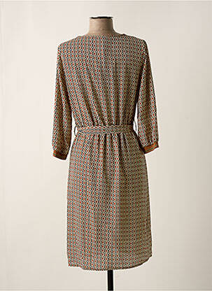 Robe mi-longue coupe fluide manches longues marron LA FEE MARABOUTEE femme