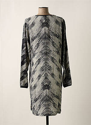 Robe mi-longue coupe fluide manches longues noir GEISHA femme