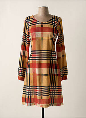 Robe mi-longue manches longues manches longues jaune LO! LES FILLES femme