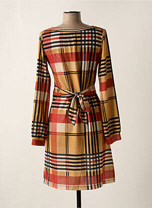 Robe mi-longue manches longues manches longues jaune LO! LES FILLES femme