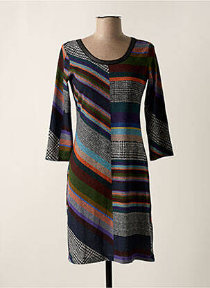 Robe pull tissage chiné manches 3/4 gris LO! LES FILLES femme