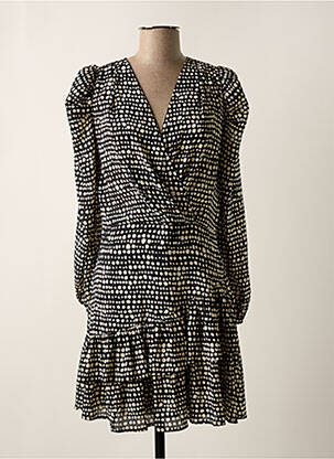 Robe courte fermeture zippée au dos manches longues noir MORGAN femme