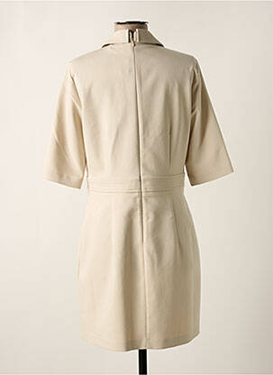 Robe mi-longue manches courtes manches courtes beige IRIS MITTENAERE FOR MORGAN femme