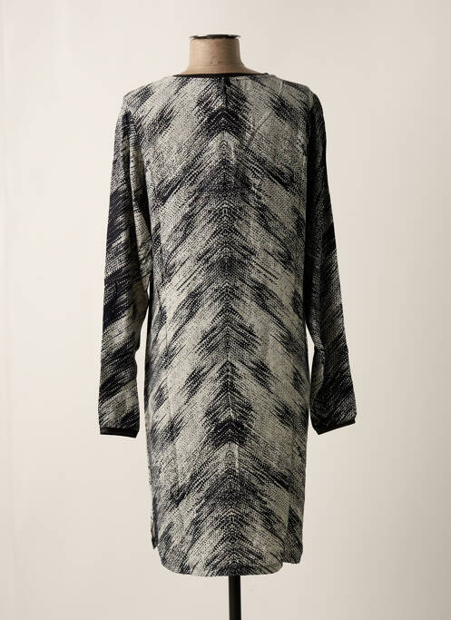 Robe mi-longue coupe fluide manches longues noir GEISHA femme