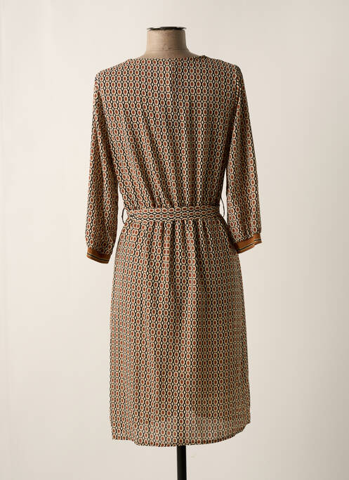 Robe mi-longue marron LA FEE MARABOUTEE pour femme