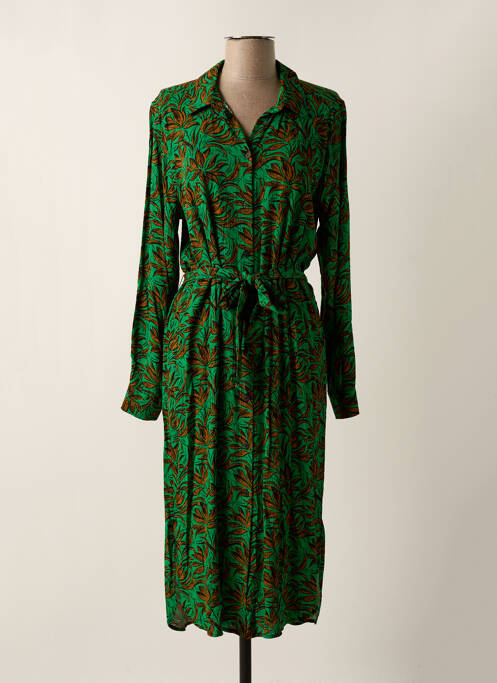 Robe mi-longue vert GEISHA pour femme