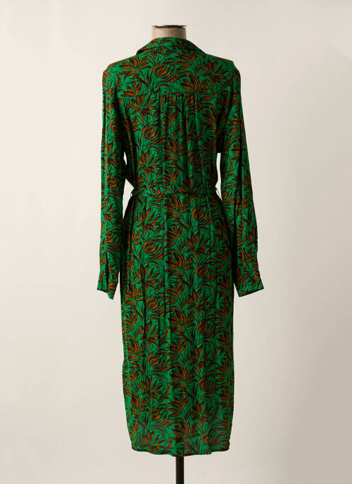 Robe mi-longue vert GEISHA pour femme