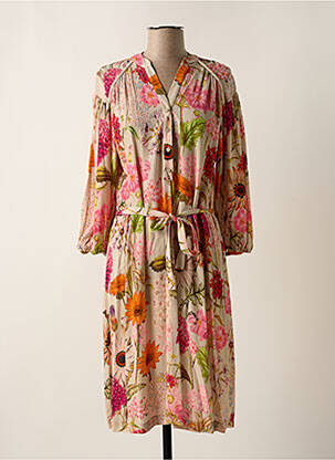 Robe mi-longue beige GEISHA femme