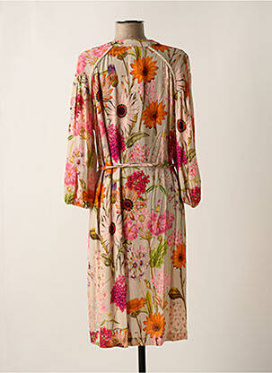 Robe mi-longue beige GEISHA femme
