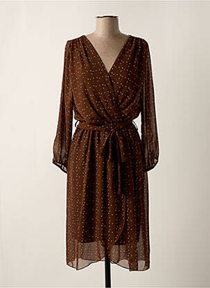 Robe mi-longue marron AMELIE & AMELIE femme