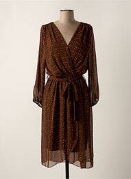 Robe mi-longue marron AMELIE & AMELIE femme