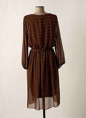 Robe mi-longue marron AMELIE & AMELIE femme