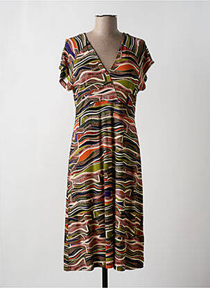 Robe mi-longue vert GEISHA femme
