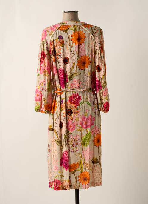 Robe mi-longue beige GEISHA pour femme