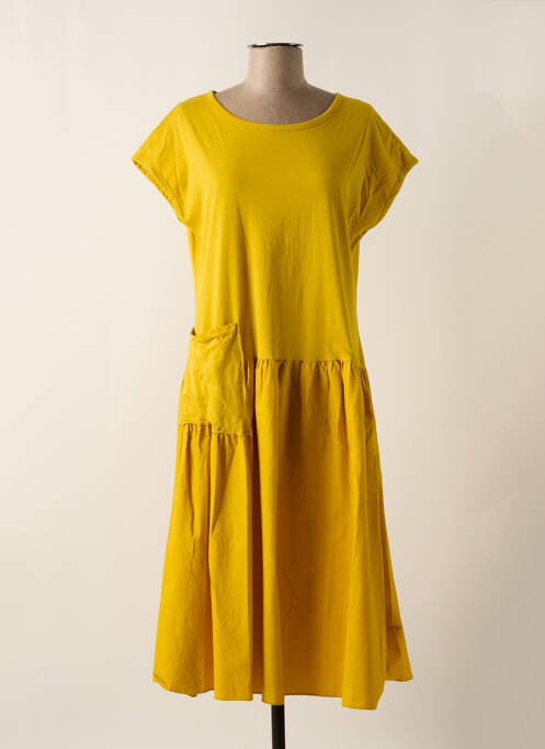 Robe mi-longue jaune HUMILITY pour femme