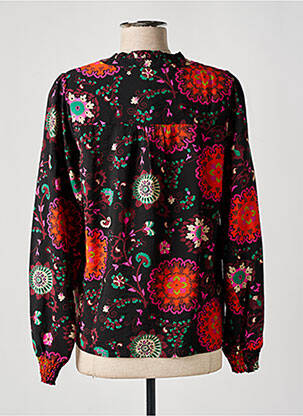 Chemisier imprimé fantaisie manches longues noir GEISHA femme