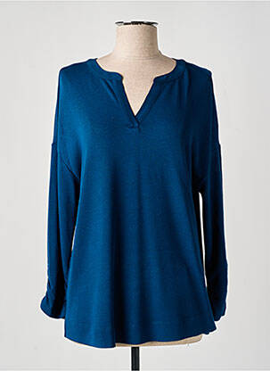 Pull col v manches longues bleu STREET ONE femme