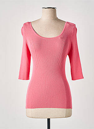 Pull coupe cintrée manches 3/4 rose MORGAN femme