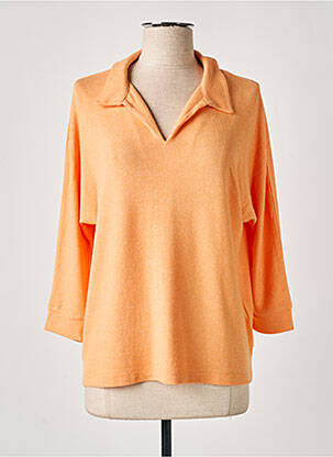 Pull tissage chiné manches longues orange STREET ONE femme