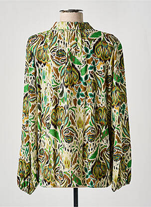 Blouse imprimé fantaisie manches longues vert GEISHA femme