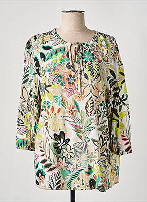 Blouse imprimé fantaisie manches longues blanc GEISHA femme