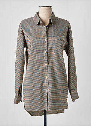 Chemisier coupe cintrée manches longues beige ICHI femme
