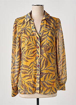 Chemisier tissage crêpe manches longues jaune FREEMAN T.PORTER femme