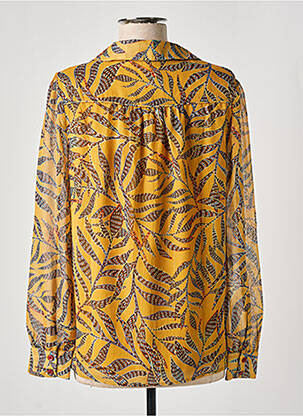 Chemisier tissage crêpe manches longues jaune FREEMAN T.PORTER femme