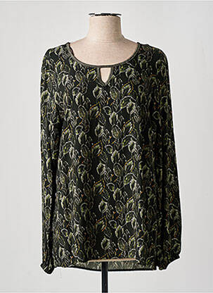 Blouse imprimé fantaisie manches longues vert GEISHA femme