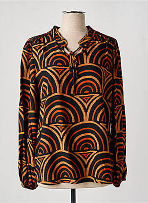 Blouse imprimé fantaisie manches longues noir GEISHA femme
