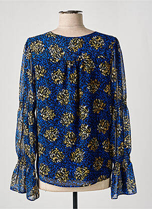 Chemisier tissage crêpe manches longues bleu FREEMAN T.PORTER femme