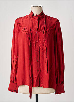 Chemisier tissage crêpe manches longues marron FREEMAN T.PORTER femme