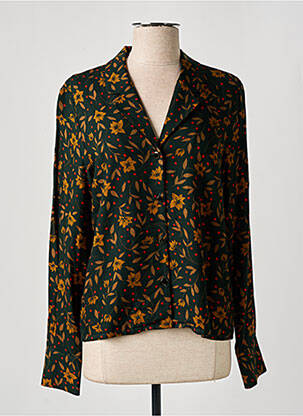 Chemisier imprimé fantaisie manches longues vert I.CODE (By IKKS) femme